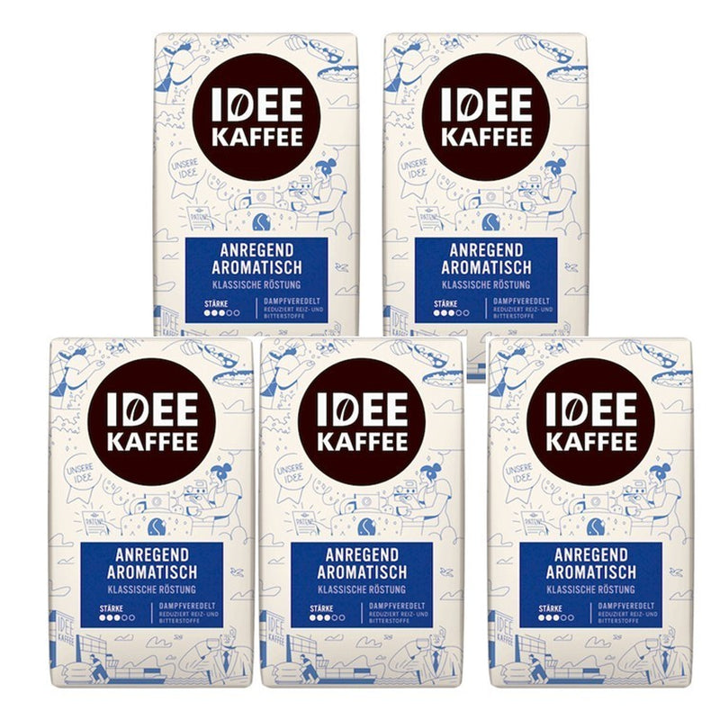 Idee Kaffee Gemahlen 5 X 500G – Aromatischer Kaffee Vorrat 2,5 Kg