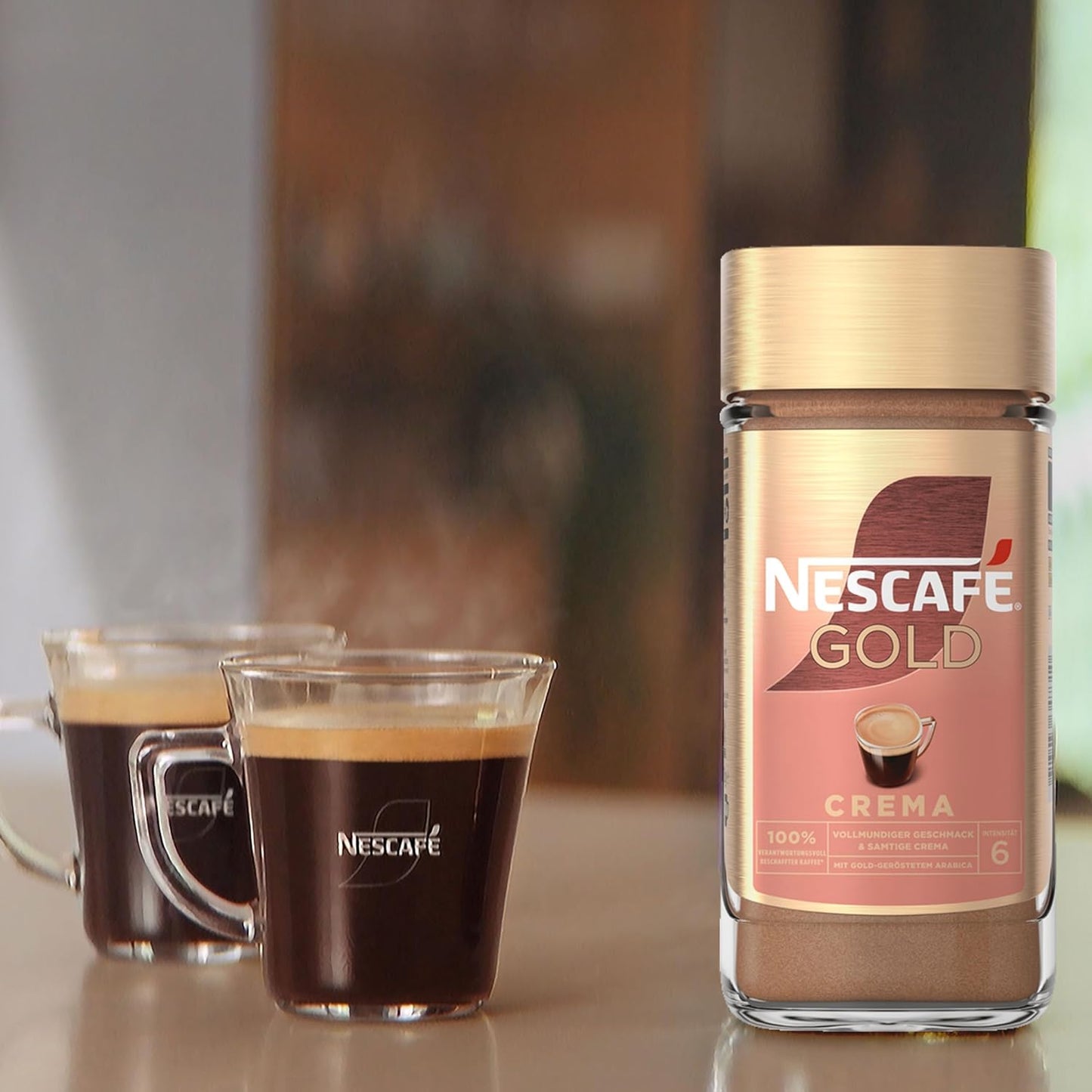 NESCAFÉ GOLD Crema, Löslicher Bohnenkaffee, Instant-Kaffee Aus Erlesenen Kaffeebohnen Mit Samtiger Crema, Koffeinhaltig, 200G