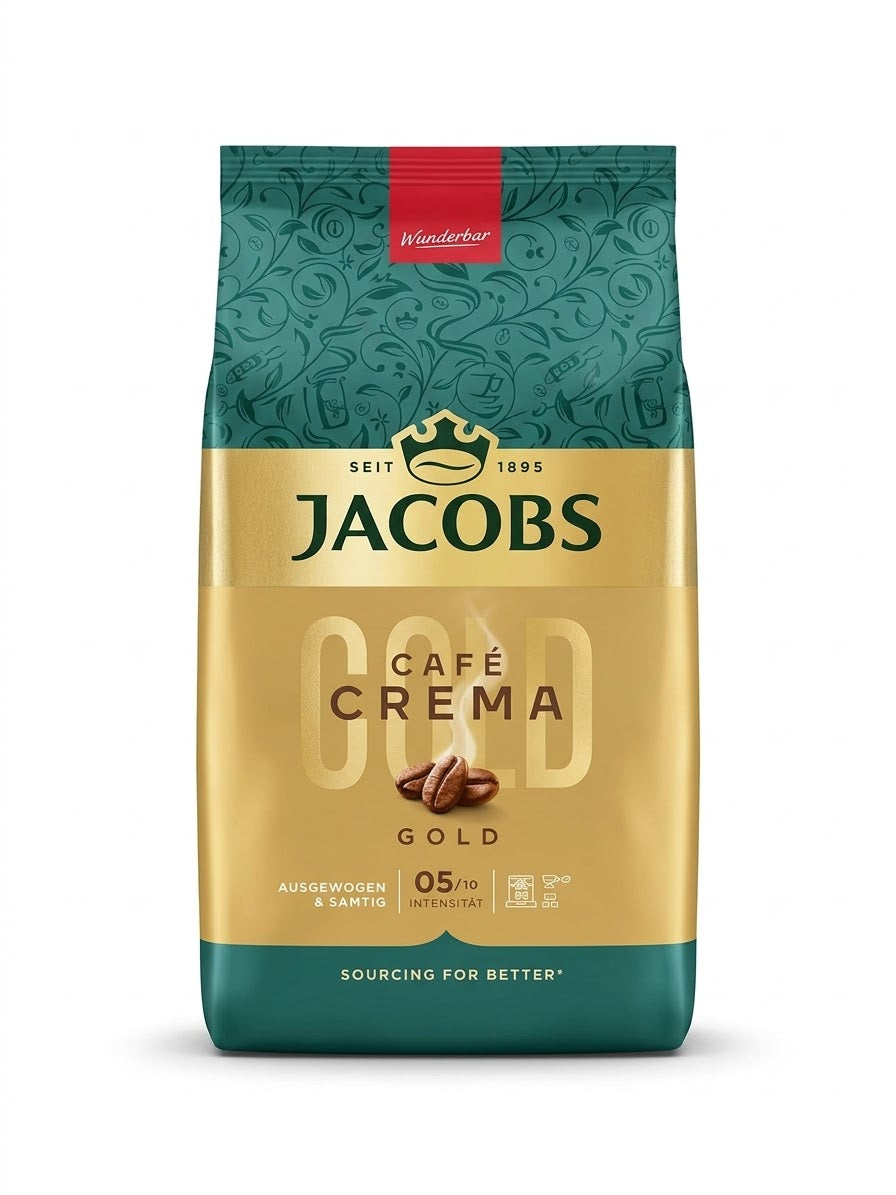 Jacobs Café Crema Gold 4kg Vorteils-Pack (4x 1000g) Kaffeebohnen