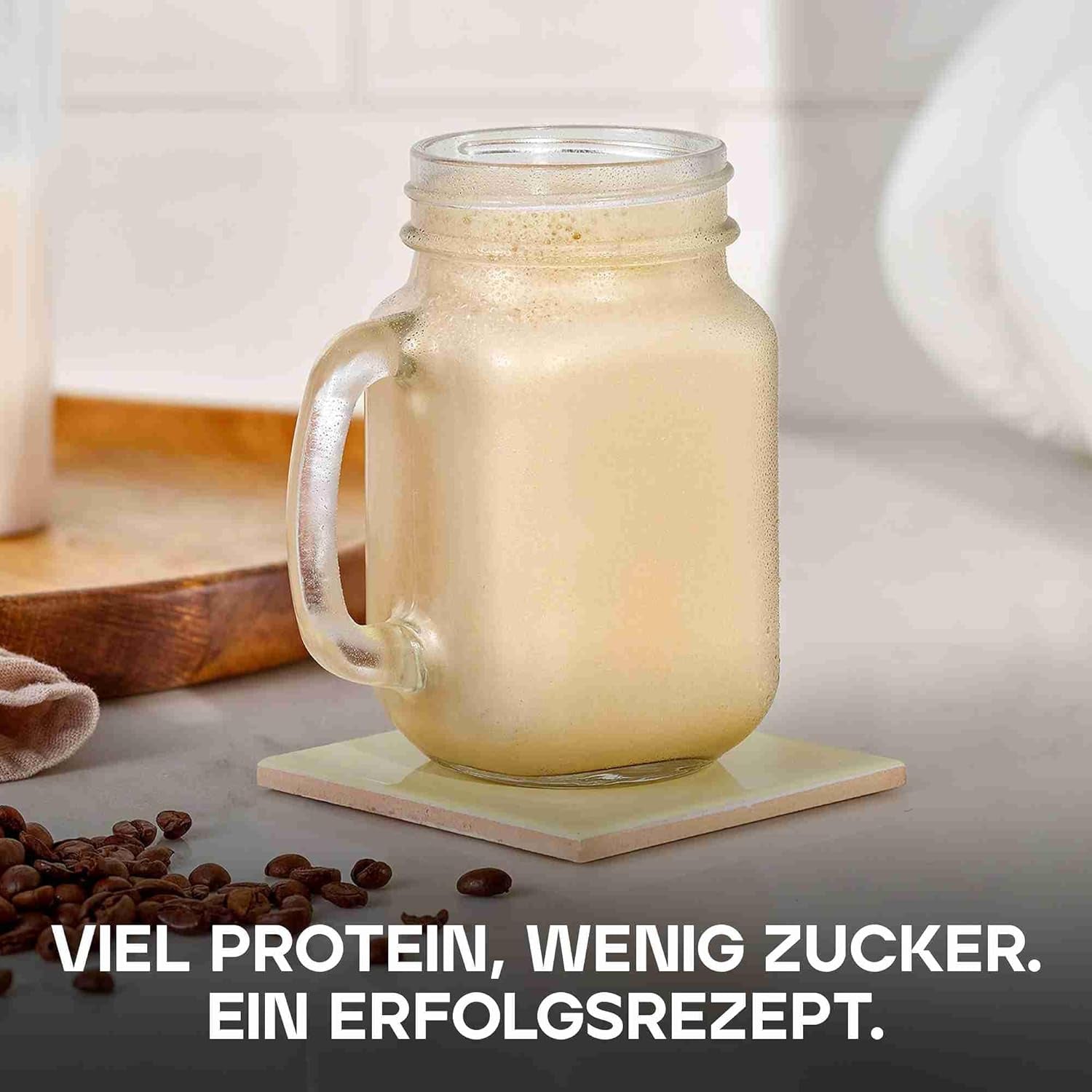 Bulk Pure Whey Protein Pulver | Eiskaffee Latte | 22G Protein & 5G Bcaas Pro Portion | Whey Shake | Wenig Zucker | Unterstützt Muskelaufbau & Regeneration | Leicht Mischbar | Vegetarisch | 1Kg