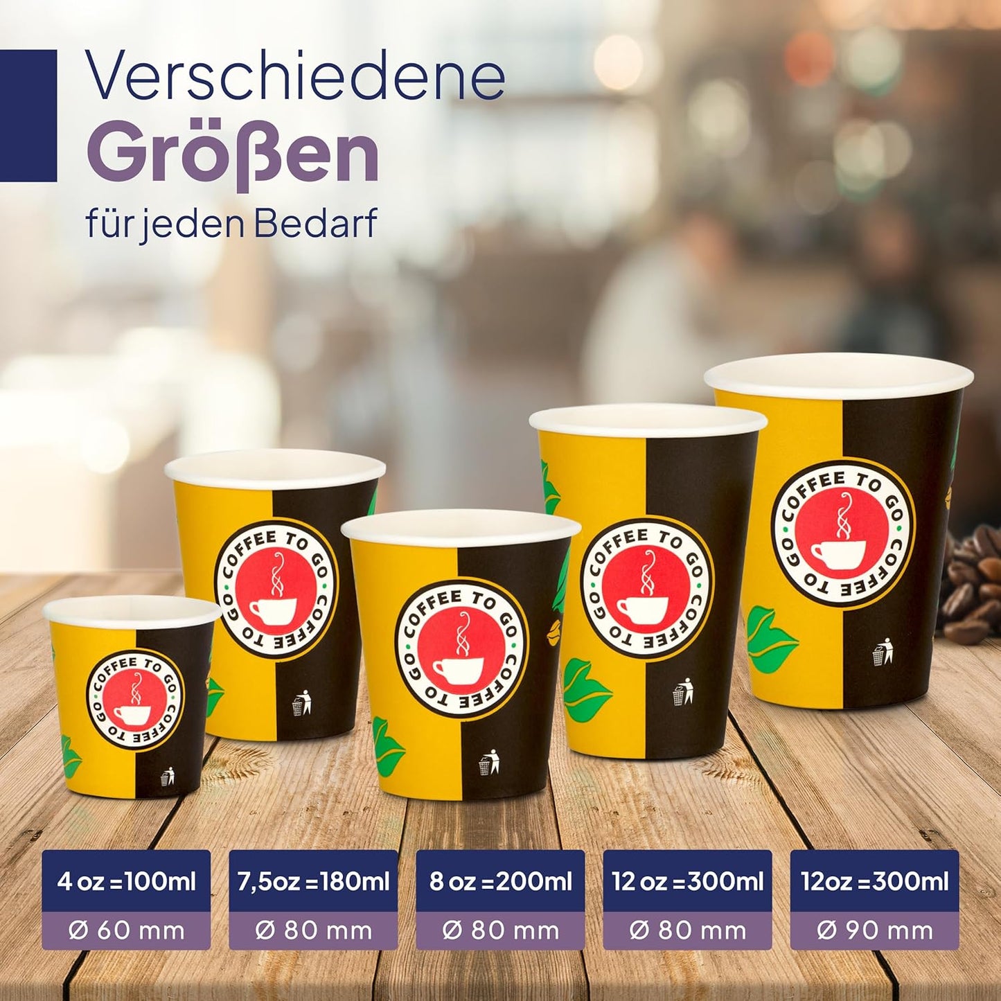 Inoverse 1000 Stück Pappbecher, Einweg Coffee to Go Becher, 200Ml Kaffee to Go Becher Pappe, 8Oz Trinkbecher Für Tee, Einwegbecher, Papierbecher, Kaffeetassen