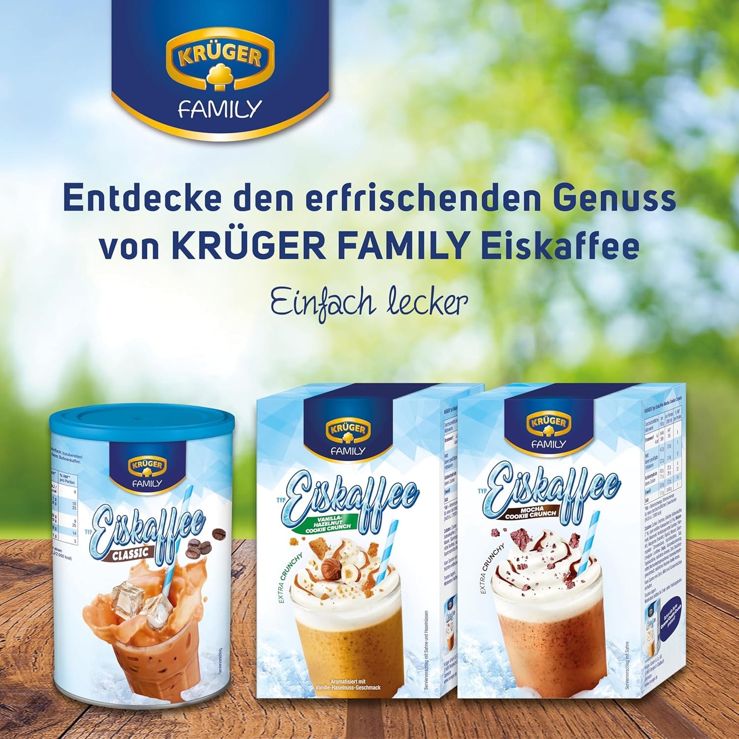 KRÜGER Family Eiskaffee Classic, Instantkaffee Für Eine Eiskalte Erfrischung, 275G Dose
