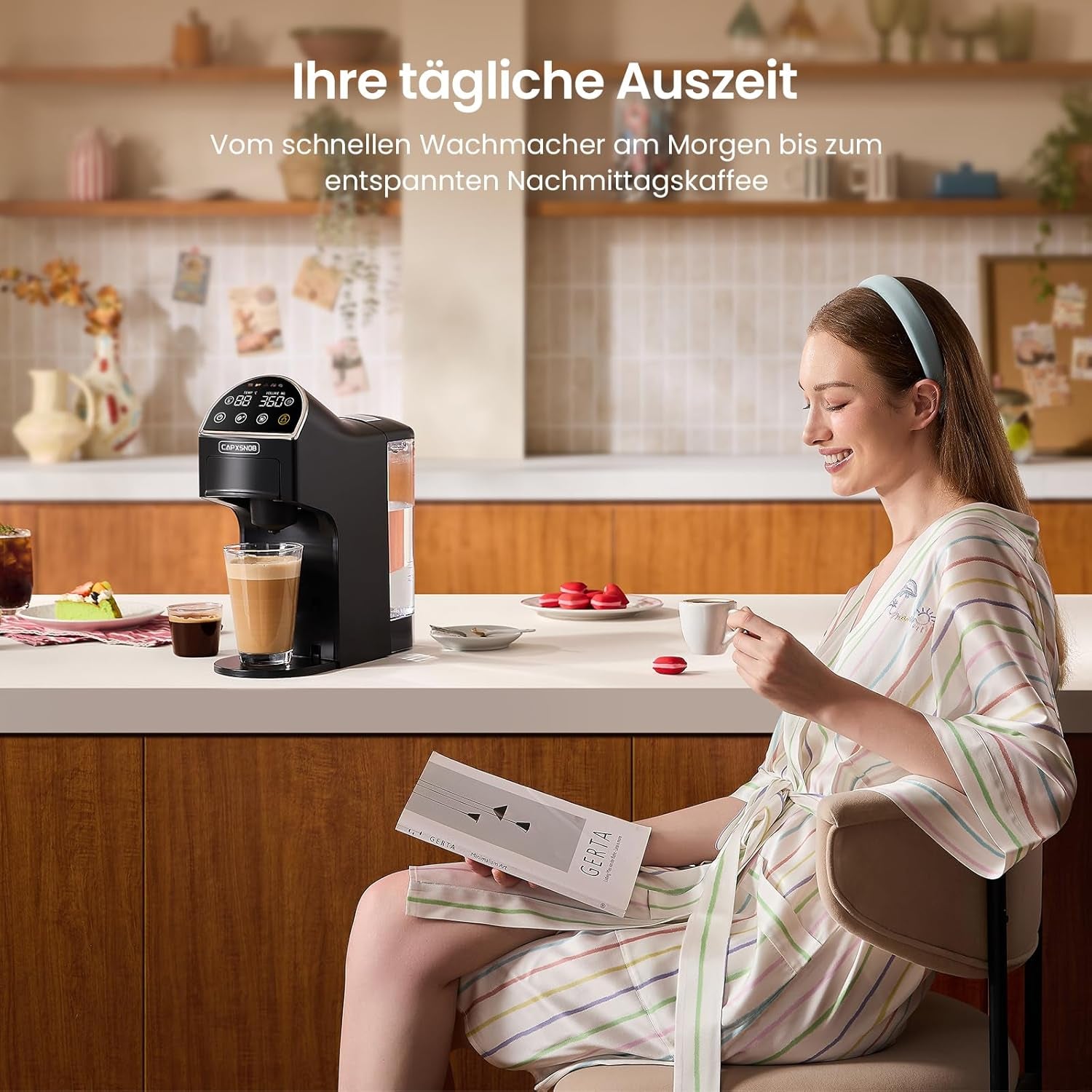 Magician2 5 in 1 Kapselmaschine Für Nespresso, Dolce Gusto, Lavazza a Modo Mio, ESE 44 Pads Und Kaffeepulver, 20 Bars, 1400W, 1,2 L, Led-Display, Espressomaschine | Kaffeemaschine Für Zuhause Und Büro