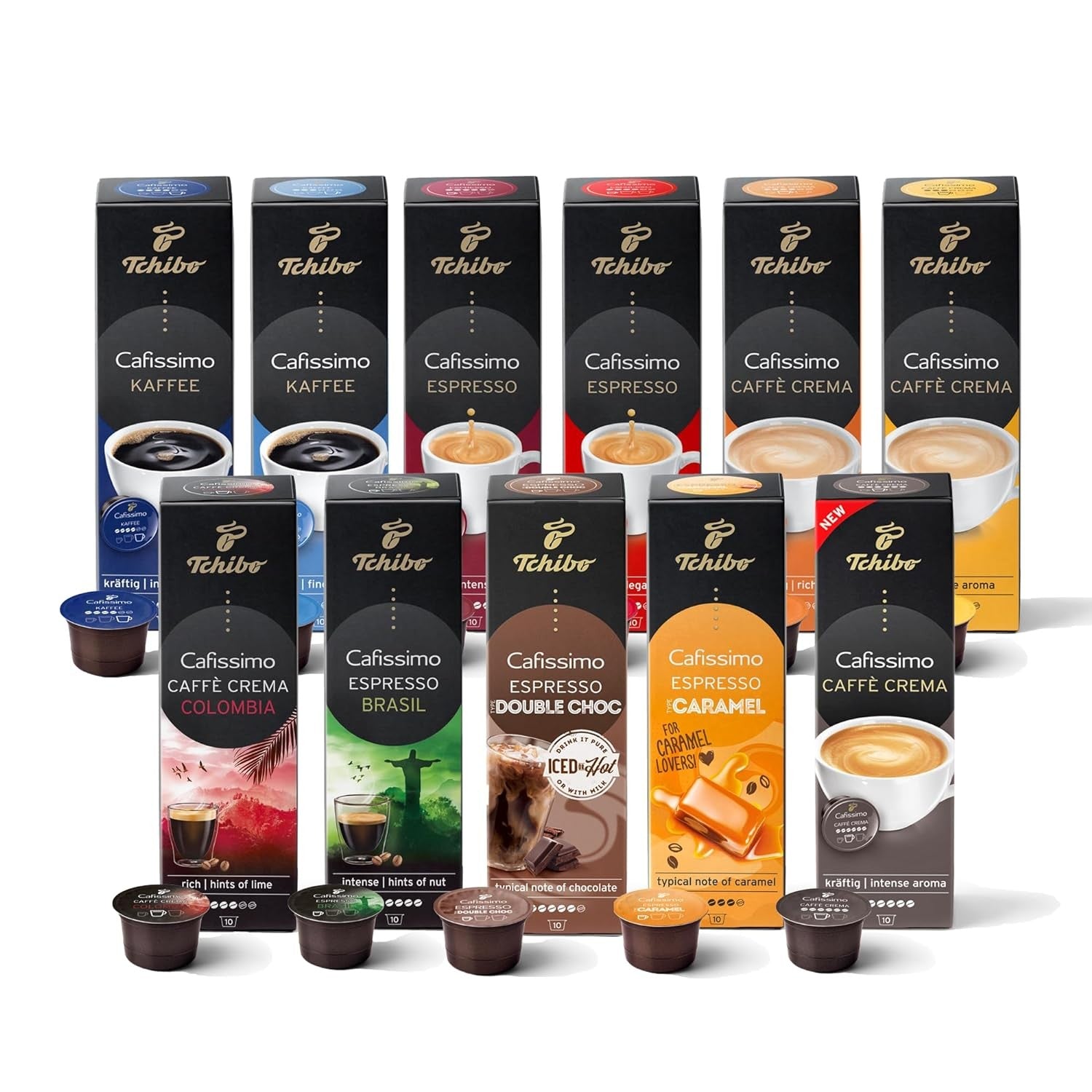 Tchibo Cafissimo Probierset 110 Kapseln Sorten Caffè Crema Espresso Und Kaffee