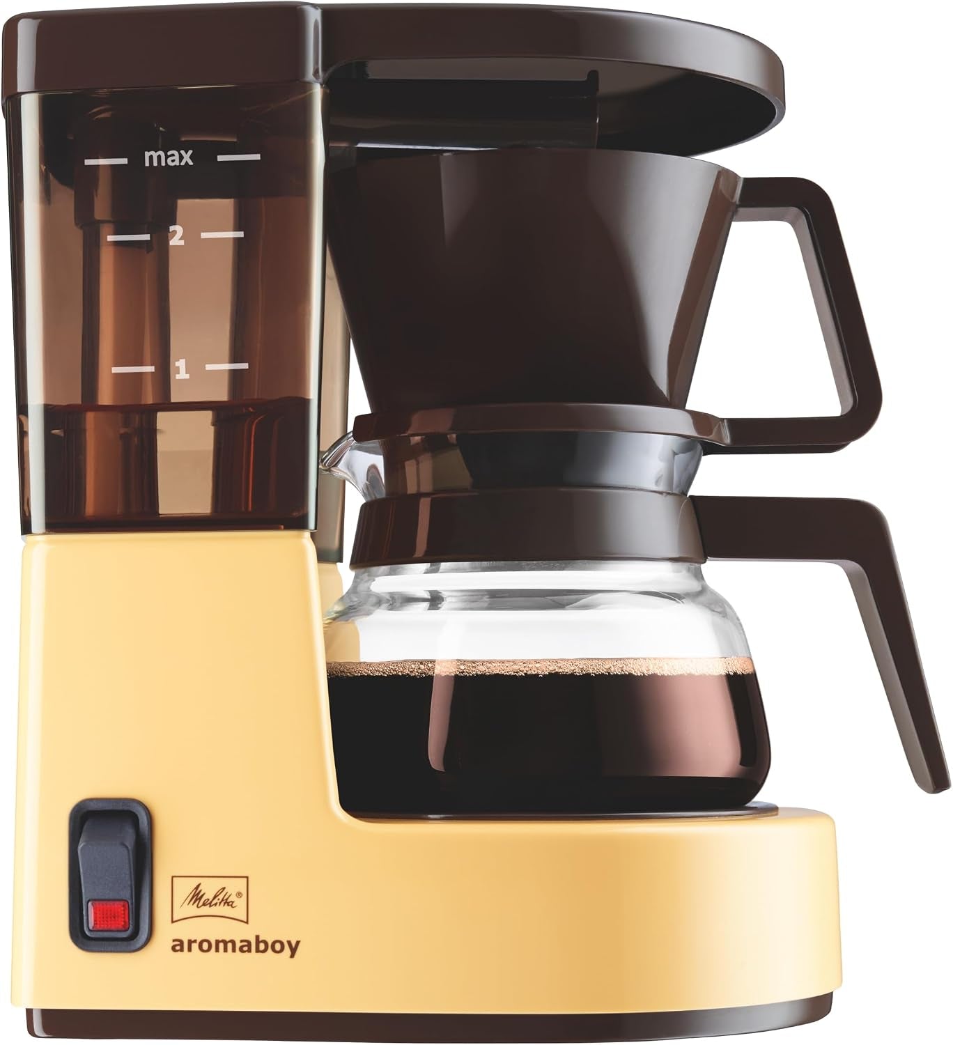 Melitta Aromaboy – Kleine Filterkaffeemaschine Mit Glaskanne, Für Bis Zu 2 Tassen Kaffee, in Beige/Braun