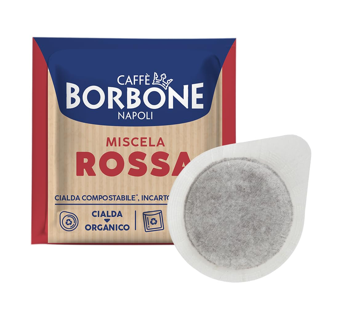 Caffè Borbone Kompostierbare Kaffeepads, Rote Kaffeemischung - 150 - Kompatibel Mit ESE System Papier 44 Mm