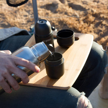 WACACO Camping Kaffeemaschine Tragbare Kompatibel Gemahlener Kaffee, Kleine Reisekaffeemaschine, Manuell Von Piston Action Betrieben, Mini Kaffeemaschine Für Unterwegs, Minipresso GR, Schwarz
