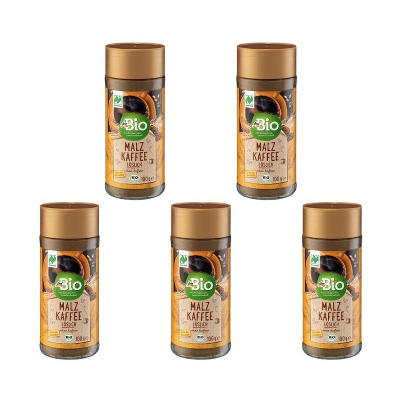 5 X 100G Dmbio Kaffee, Malzkaffee, Löslich Ohne Koffein