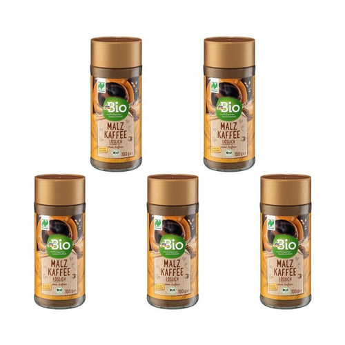 5 X 100G Dmbio Kaffee, Malzkaffee, Löslich Ohne Koffein
