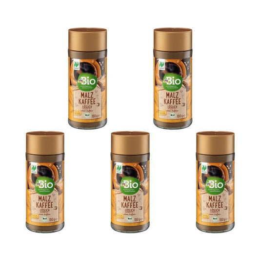 5 X 100G Dmbio Kaffee, Malzkaffee, Löslich Ohne Koffein