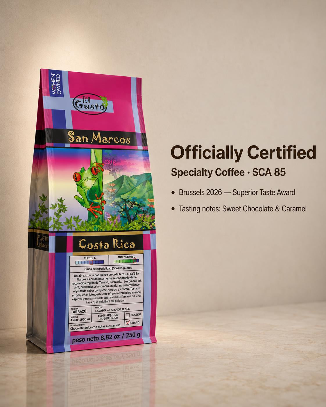 Kaffee-Geschenkset 3 × 250 g – Costa Rica Spezialitätenkaffee als ganze Bohne (Trio) – Preisgekrönter San Marcos Arabica – Geschenkbox für Kaffeeliebhaber, Damen & Herren
