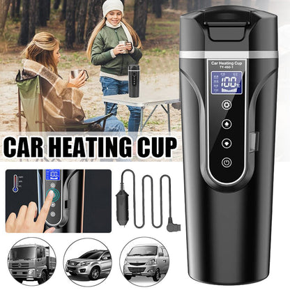 12V 24V Auto Heizbecher Reise Heizung Tasse Kaffee Wasserkocher Becher LCD 500ML