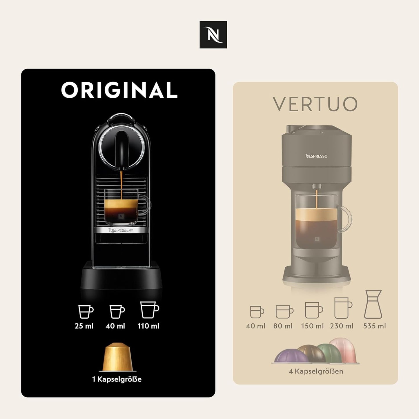 NESPRESSO ORIGINAL Lungo Auswahl 50 Kaffeekapseln | Arabica & Robusta Kaffee | Helle Bis Dunkle Röstung