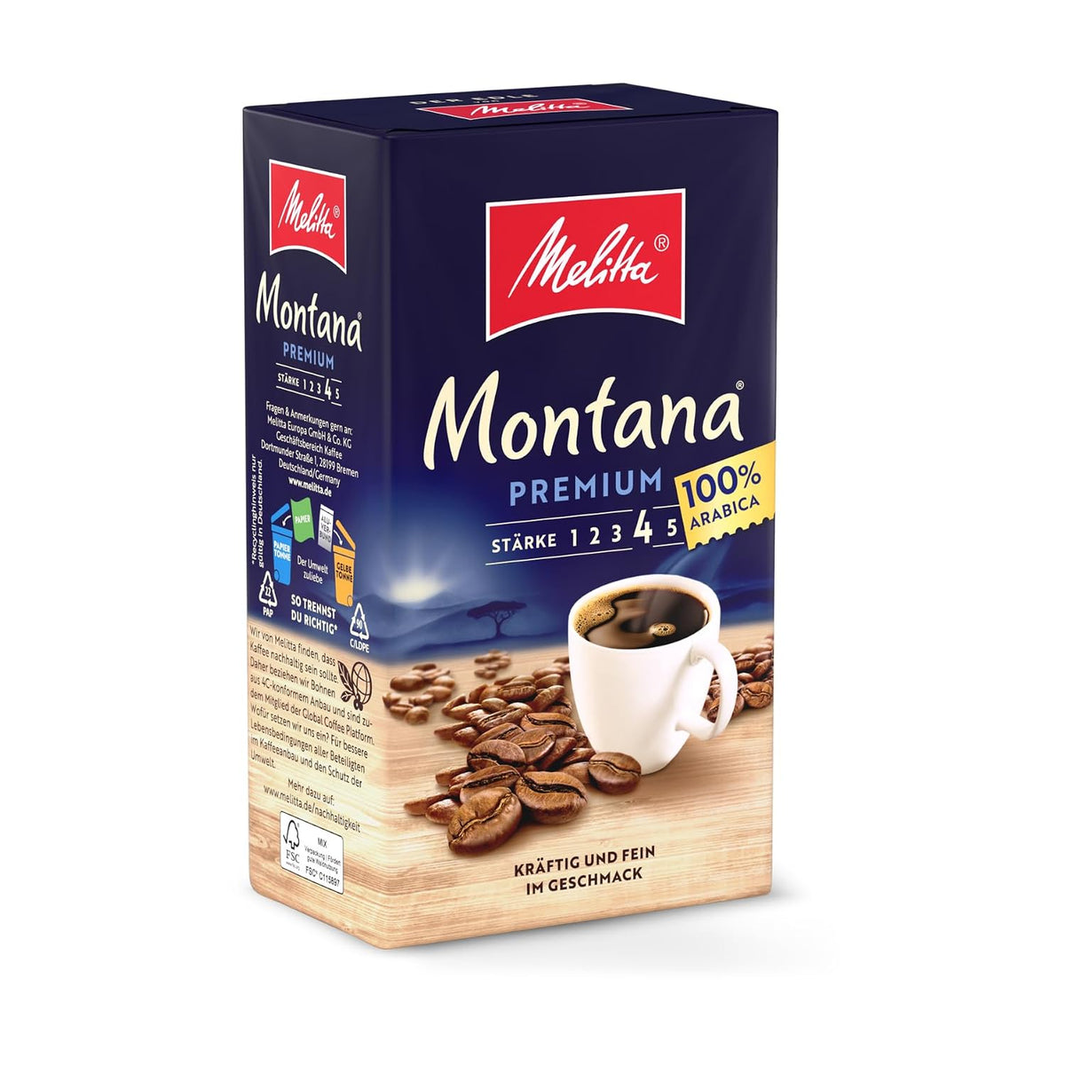 Melitta Der Kräftige, Filterkaffee, Stärke 4/5, 12 X 500G