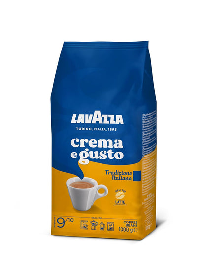 Lavazza, Crema E Gusto Tradizione Italiana, Geröstete Kaffeebohnen, Mit Würzigen Aromatischen Noten, Ideal Für Einen Espresso, Arabica Und Robusta Kaffeebohnen, 1 Kg Packung