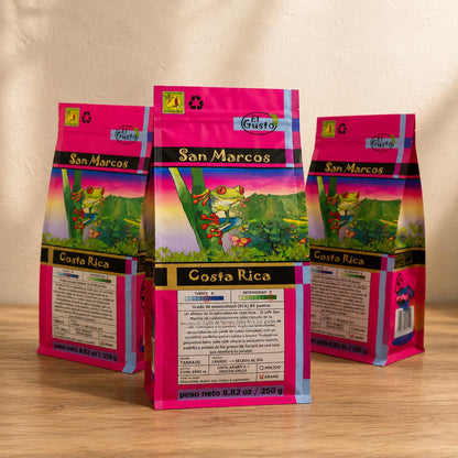 Kaffee-Geschenkset 3 × 250 g – Costa Rica Spezialitätenkaffee als ganze Bohne (Trio) – Preisgekrönter San Marcos Arabica – Geschenkbox für Kaffeeliebhaber, Damen & Herren