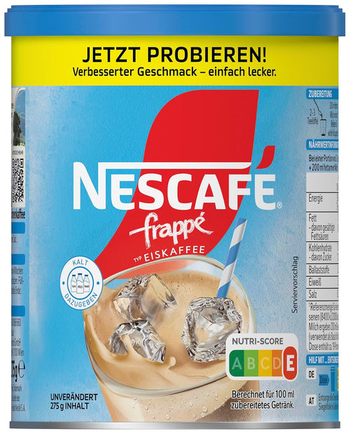 NESCAFÉ Frappé Typ Iced-Coffee, Frappé-Kaffeepulver Mit Instant-Kaffee, Koffeinhaltig, 1Er Pack (1 X 275G)