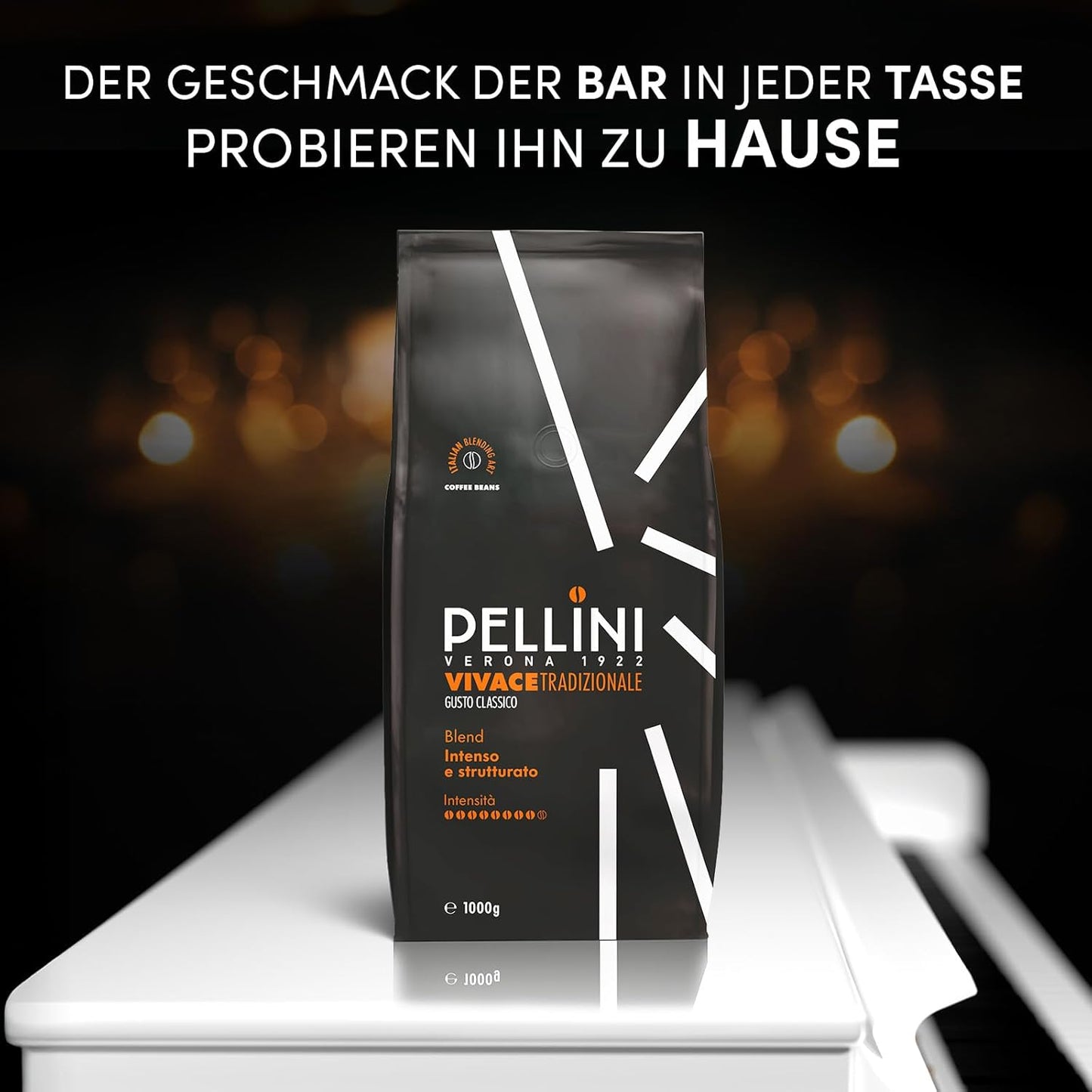 Pellini N.82 Vivace, Kaffeebohnen Für Espresso 1 Kg, Arabica- Und Robusta-Mischung Mit Kräftigem Und Ausgewogenem Geschmack, Mittlere Röstung