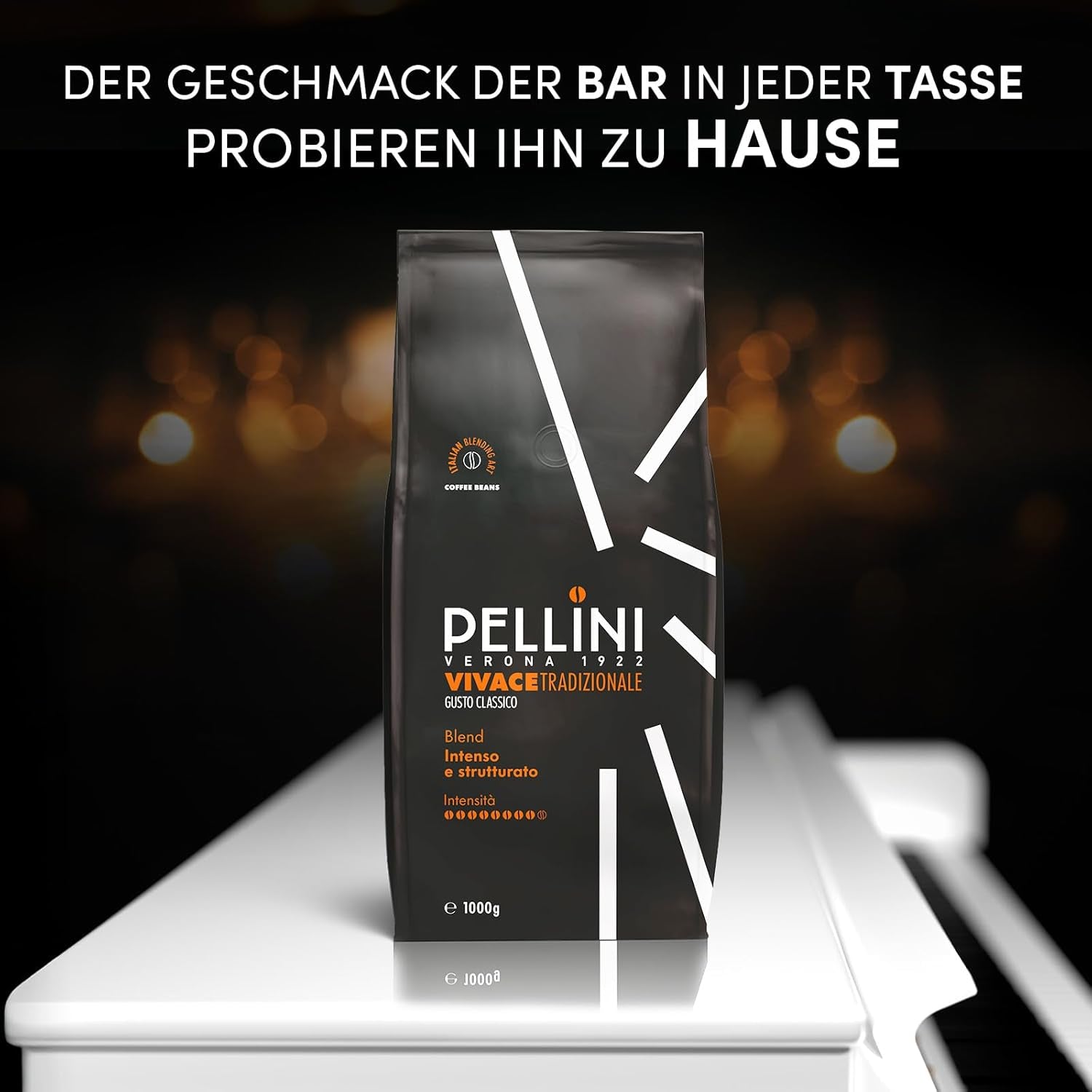 Pellini N.82 Vivace, Kaffeebohnen Für Espresso 1 Kg, Arabica- Und Robusta-Mischung Mit Kräftigem Und Ausgewogenem Geschmack, Mittlere Röstung