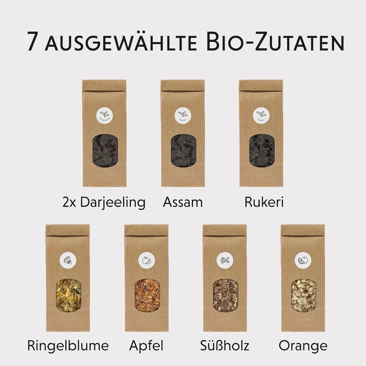 Tee Selber Mischen Set Geschenk Mit Schwarztee - BIO Schwarzer Tee Geschenkset Mit 7 Leckeren Tee-Sorten Zum DIY Teemischung Selber Machen