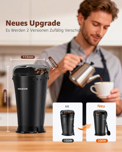 Electric Coffee Grinder Spice Mill Coffee Grinder for Coffee Beans, Grains, Spices and Nuts, Stainless Steel Blade, 60G