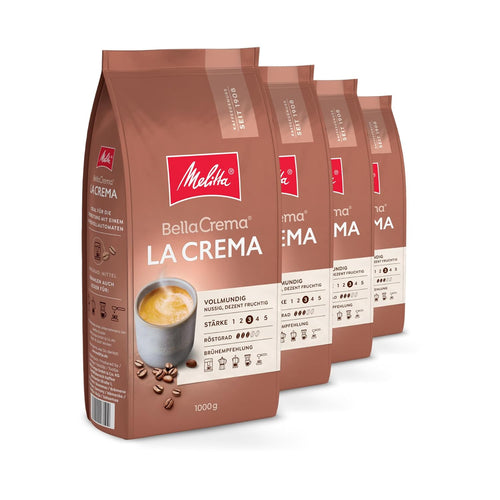 Melitta Bellacrema La Crema, Kaffeebohnen, Stärke 3/5, 4 X 1KG