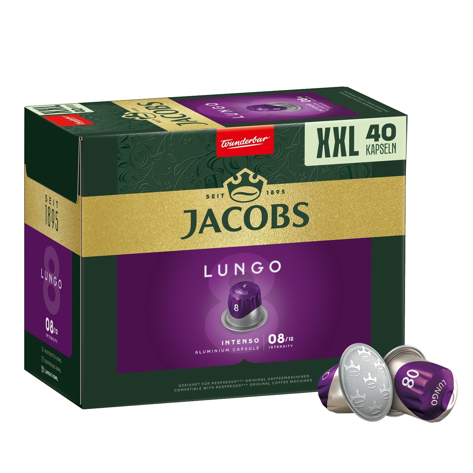 JACOBS Kapseln Xxl-Pack Nespresso®* Kompatible Kaffeekapseln Lungo Espresso