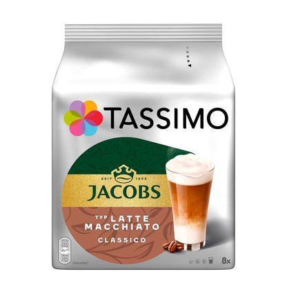 Tassimo Kapseln Jacobs Typ Latte Macchiato Classico, 5 X 8 Pads, 40 Kaffeekapseln