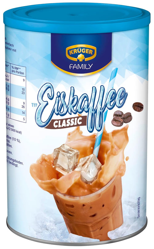 KRÜGER Family Eiskaffee Classic, Instantkaffee Für Eine Eiskalte Erfrischung, 275G Dose