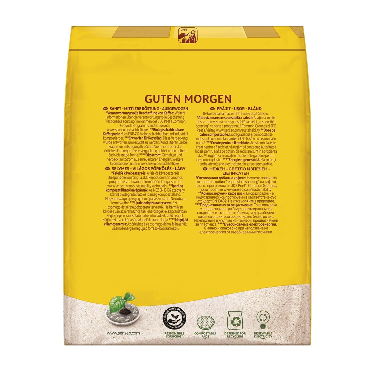 Senseo Pads Guten Morgen XL, Vorratspackung, 5 X 20 Getränke, 100 Kaffeepads, Kräftige Röstung