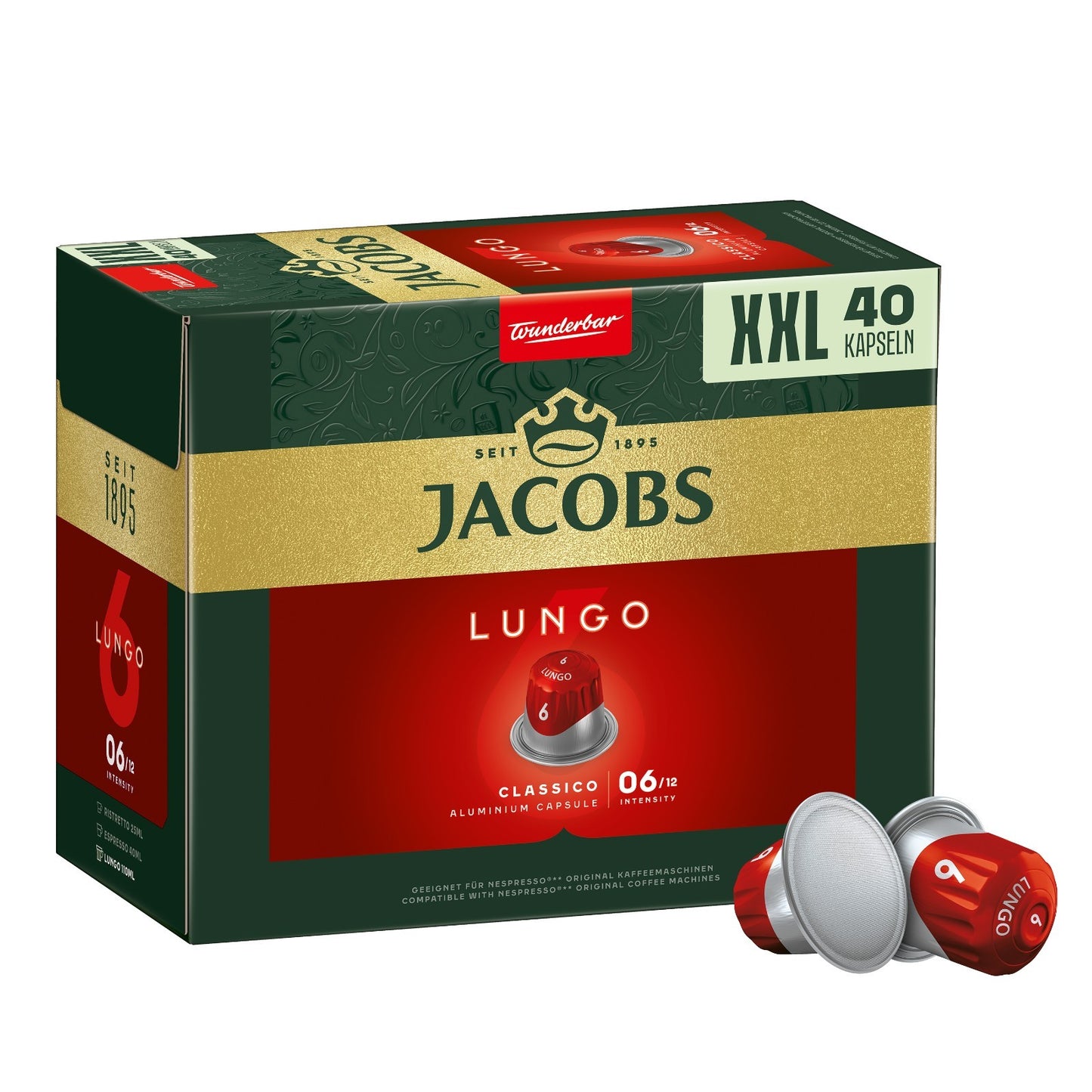 JACOBS Kapseln Xxl-Pack Nespresso®* Kompatible Kaffeekapseln Lungo Espresso