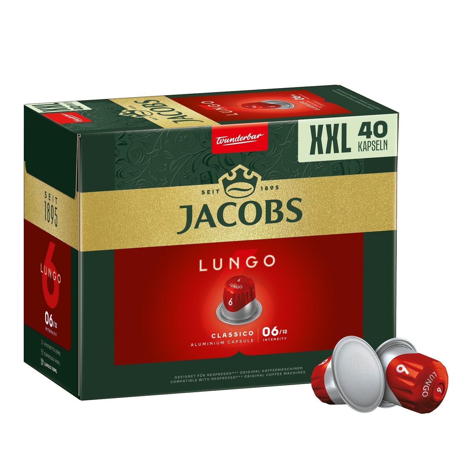 JACOBS Kapseln Xxl-Pack Nespresso®* Kompatible Kaffeekapseln Lungo Espresso