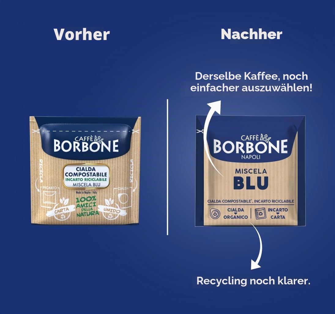 CAFFÈ BORBONE BLU Espresso Pads / Cialde, 150 Stück