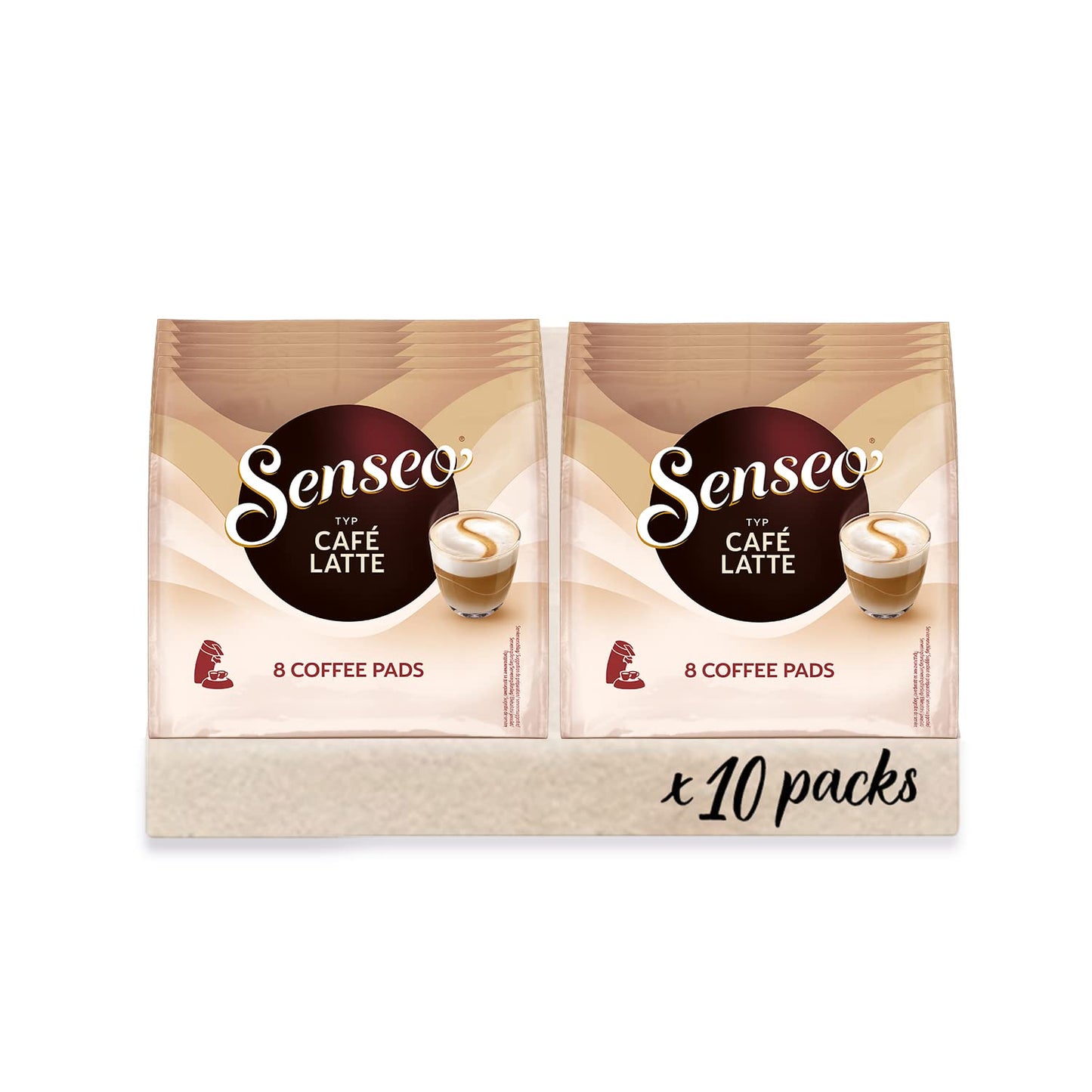 Senseo Pads Café Latte, Medium Roast, 80 Kaffeepads, 10 X 8 Getränke