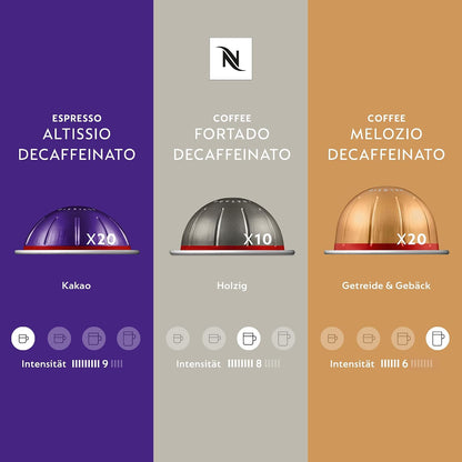 NESPRESSO VERTUO Decaffeinato Auswahl 50 Kaffeekapseln
