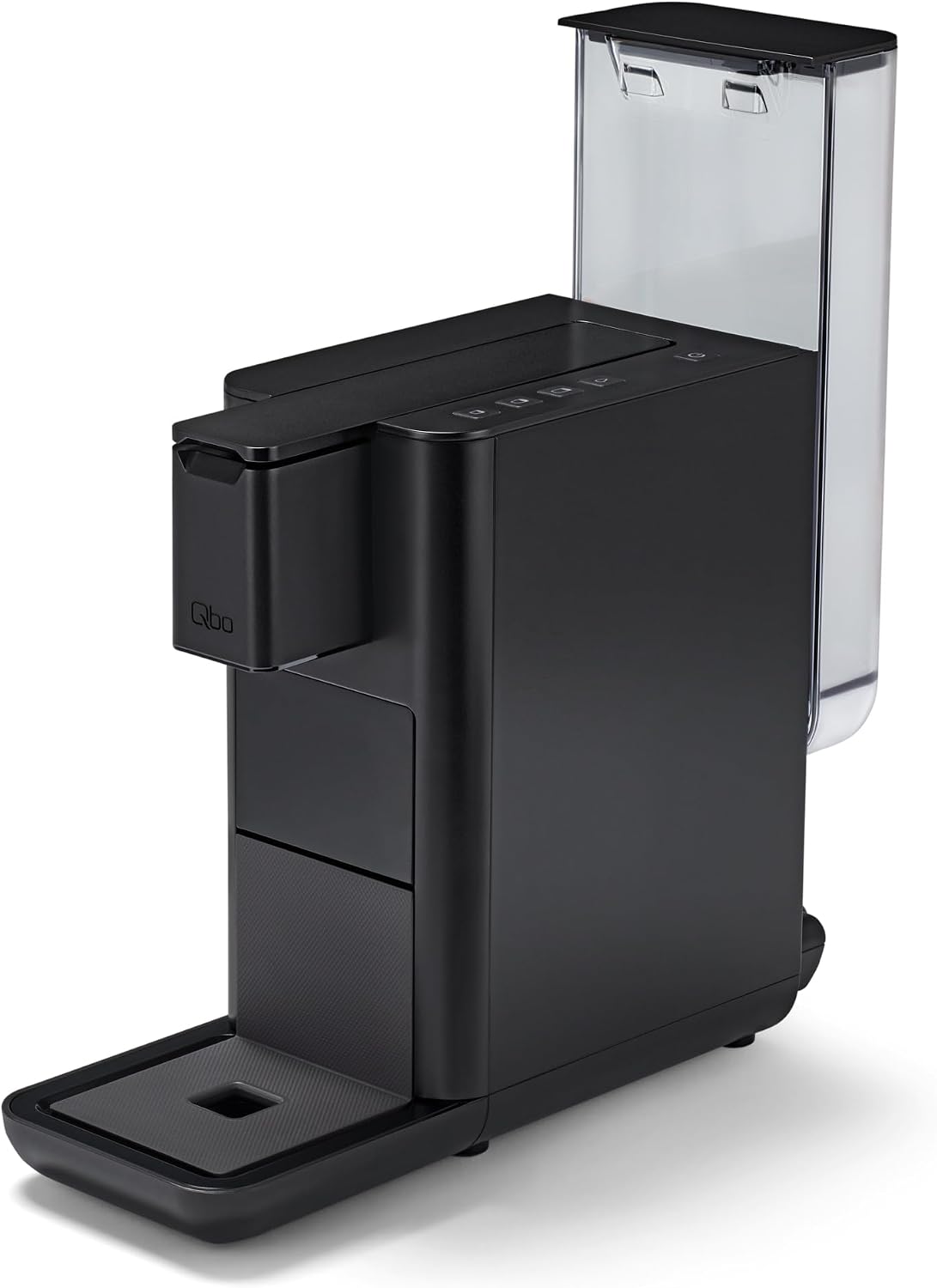 Tchibo Qbo ICONIC Premium Kapselmaschine Inkl. 16 Recyclebare Qbo Kapseln Für Espresso, Caffè Und Caffè Grande, Kompaktes, Innovatives Design, Dark Chrome
