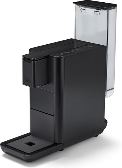 Tchibo Qbo ICONIC Premium Kapselmaschine Inkl. 16 Recyclebare Qbo Kapseln Für Espresso, Caffè Und Caffè Grande, Kompaktes, Innovatives Design, Dark Chrome