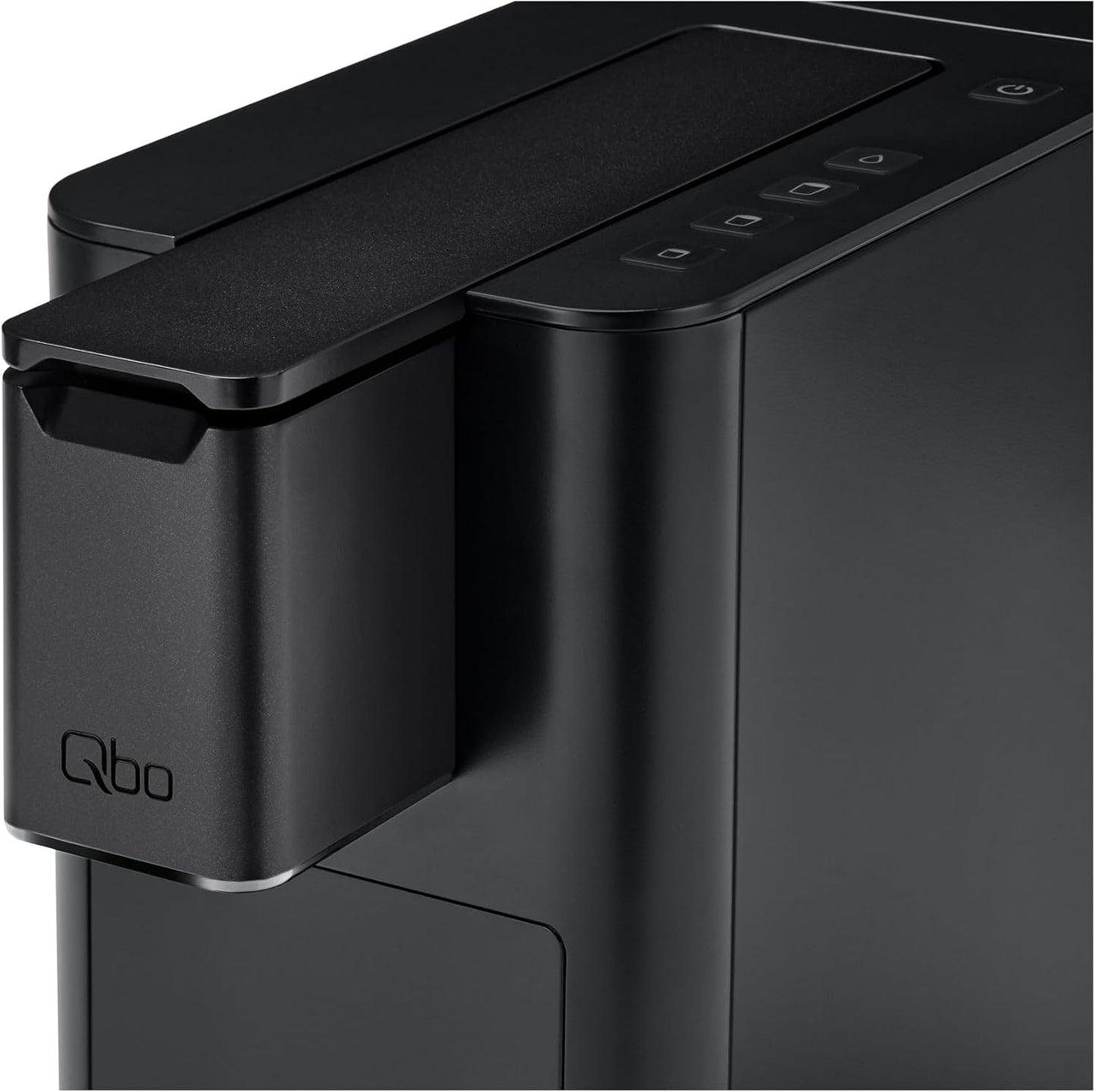 Tchibo Qbo ICONIC Premium Kapselmaschine Inkl. 16 Recyclebare Qbo Kapseln Für Espresso, Caffè Und Caffè Grande, Kompaktes, Innovatives Design, Dark Chrome
