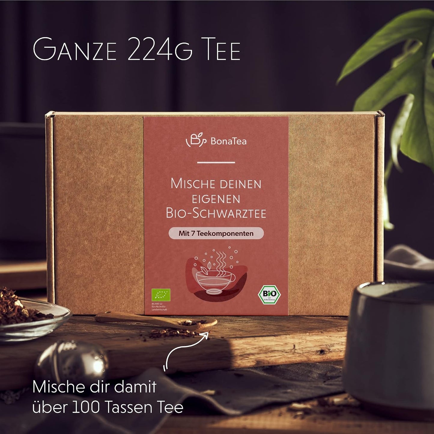 Tee Selber Mischen Set Geschenk Mit Schwarztee - BIO Schwarzer Tee Geschenkset Mit 7 Leckeren Tee-Sorten Zum DIY Teemischung Selber Machen