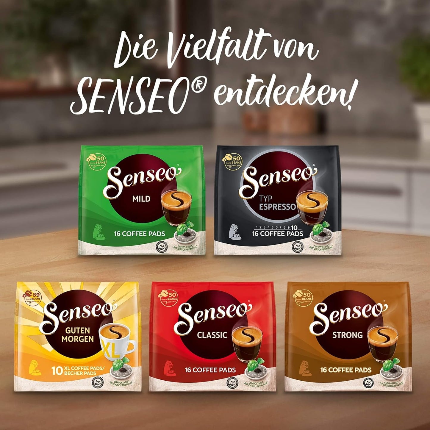Senseo Pads Typ Espresso, 5 X 16 Getränke, 80 Kaffeepads