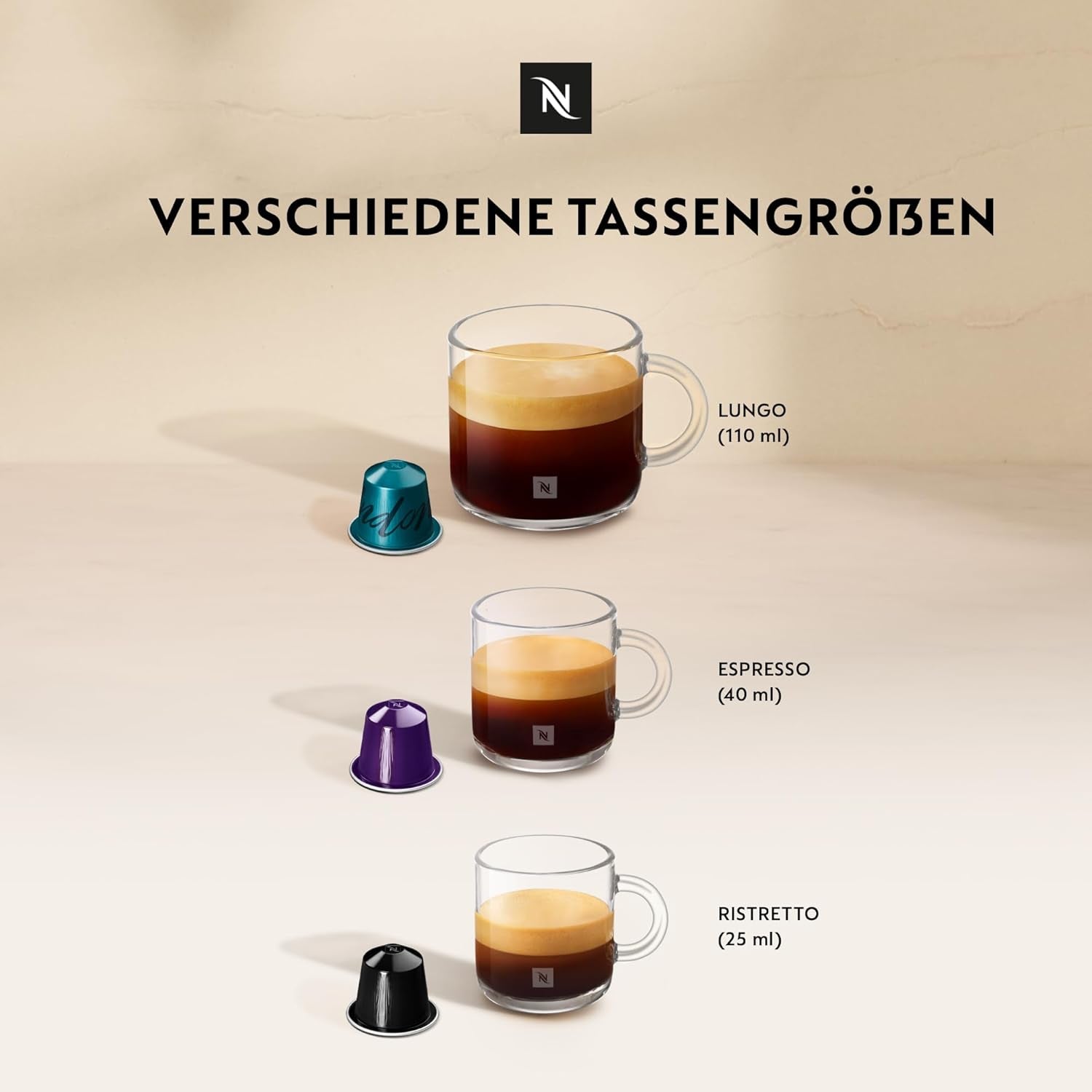 NESPRESSO ORIGINAL Lungo Auswahl 50 Kaffeekapseln | Arabica & Robusta Kaffee | Helle Bis Dunkle Röstung