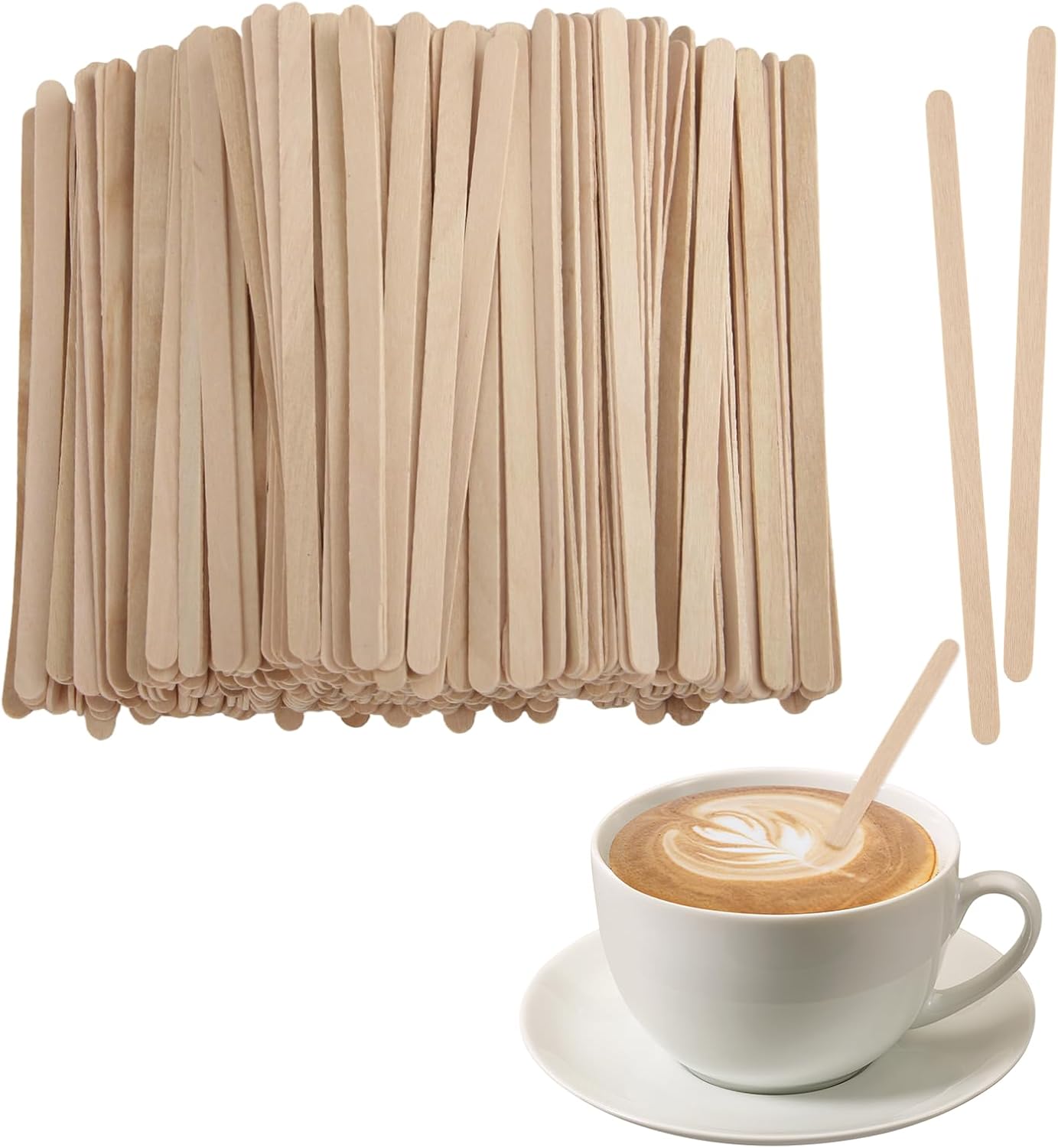400 Stück Kaffeerührstäbchen, Verdickter Rührstäbchen 14 Cm Lange Aus Holz, Einweg Kaffeestäbchen Biologisch Abbaubar, Kaffee- Und Tee-Rührstäbe Für Kaffee Cocktails Heißes Getränk