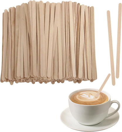 400 Stück Kaffeerührstäbchen, Verdickter Rührstäbchen 14 Cm Lange Aus Holz, Einweg Kaffeestäbchen Biologisch Abbaubar, Kaffee- Und Tee-Rührstäbe Für Kaffee Cocktails Heißes Getränk