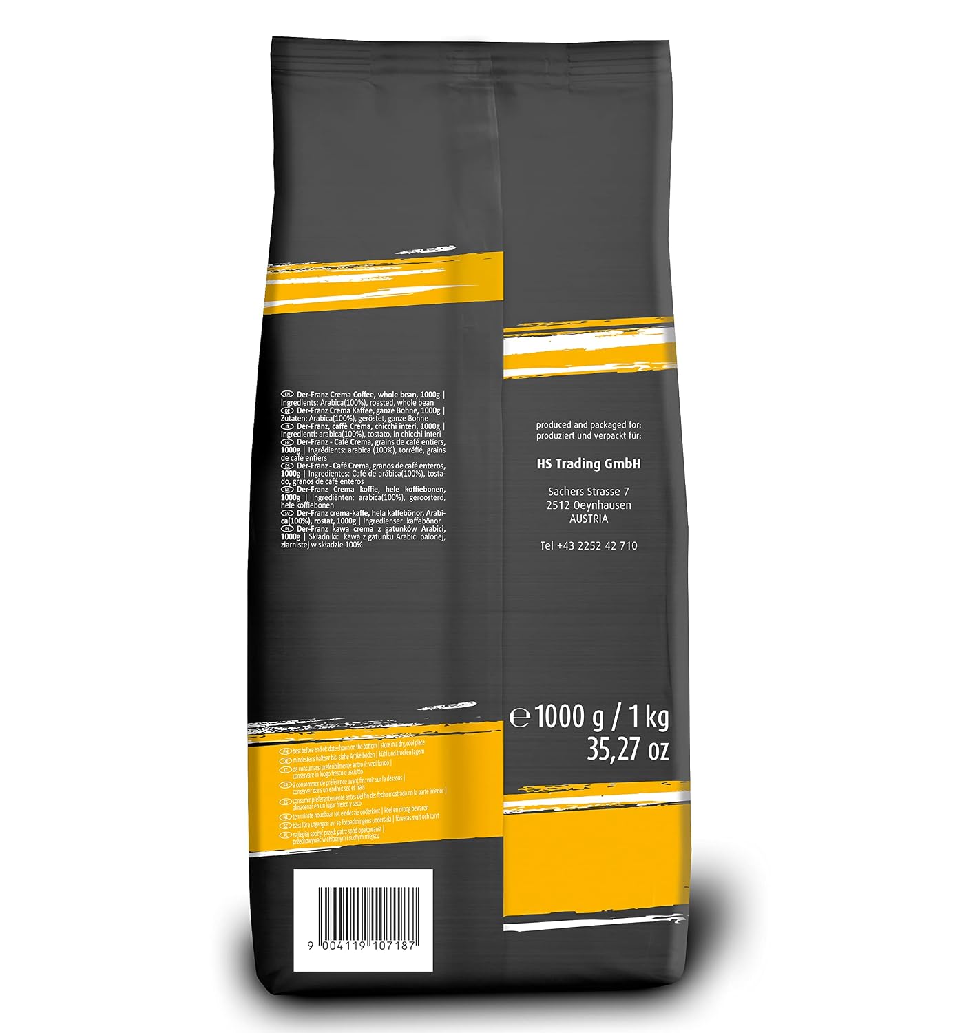 Der-Franz Crema Kaffee, Ganze Bohne, 1000 G