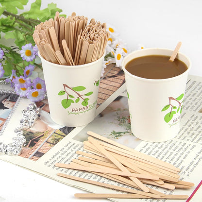 400 Stück Kaffeerührstäbchen, Verdickter Rührstäbchen 14 Cm Lange Aus Holz, Einweg Kaffeestäbchen Biologisch Abbaubar, Kaffee- Und Tee-Rührstäbe Für Kaffee Cocktails Heißes Getränk
