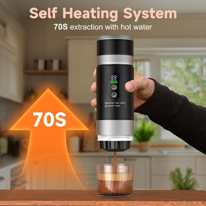 3 in 1 Akku Kaffeemaschine, Tragbare Kaffeemaschine Mit Herausnehmbarem Akku, Auto Kaffeemaschine Mit USB - C, Kompatibel Mit Kapsel Und Gemahlener Kaffee, Für Camping Und Wohnmobil Gadgets