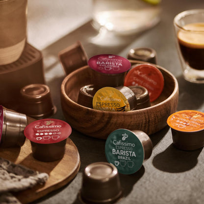 Tchibo Cafissimo Vorratsbox Caffè Crema Vollmundig Kaffeekapseln, 120 Stück – 4X 30 Kapseln (Kaffee, Ausgewogen Und Vollmundig), Nachhaltig & Fair Gehandelt