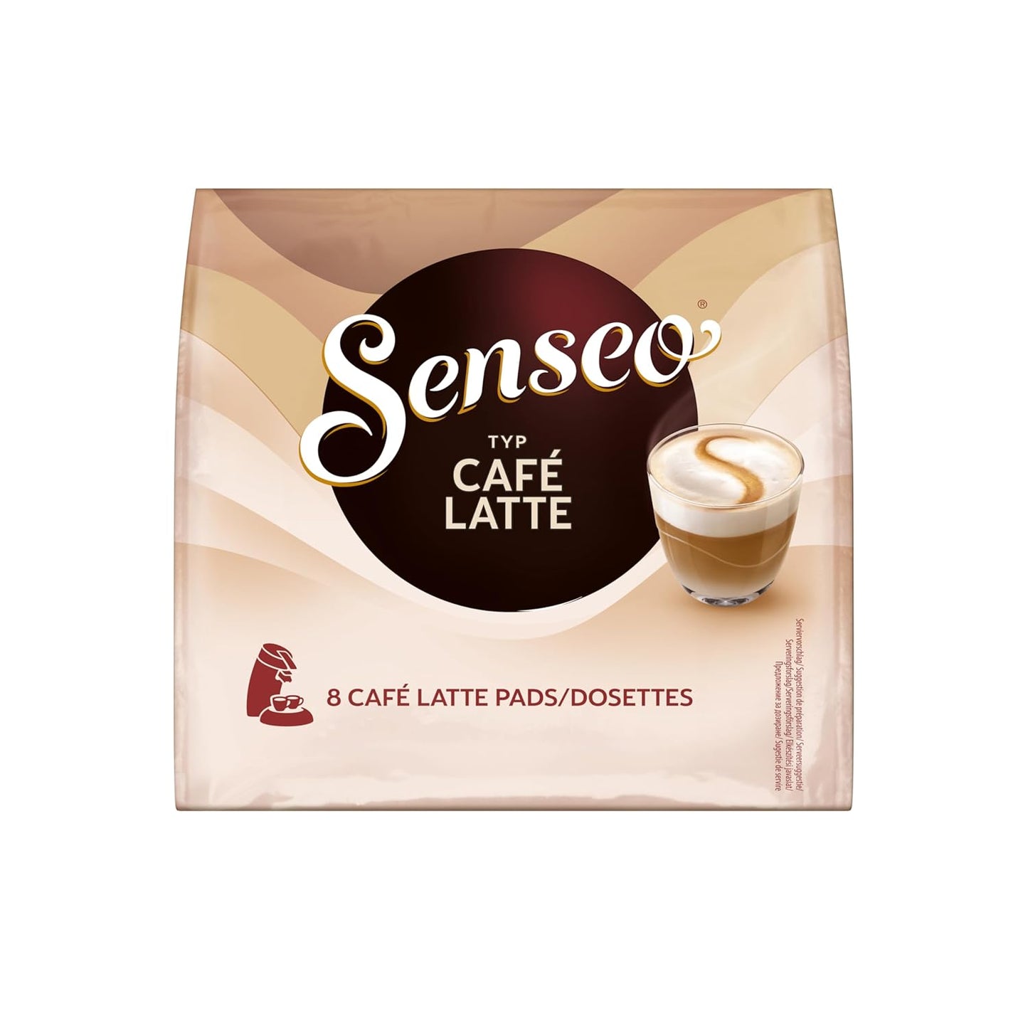 Senseo Pads Café Latte, Medium Roast, 80 Kaffeepads, 10 X 8 Getränke