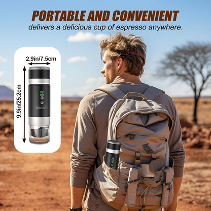 3 in 1 Akku Kaffeemaschine, Tragbare Kaffeemaschine Mit Herausnehmbarem Akku, Auto Kaffeemaschine Mit USB - C, Kompatibel Mit Kapsel Und Gemahlener Kaffee, Für Camping Und Wohnmobil Gadgets