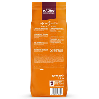 Caffè Mauro Torrefazione – Kaffeebohnen – 1 Kg – Avvolgente Mischung – Mittlere Röstung – Intensität 8/10 – Hergestellt in Italien – 1Kg Packung (Packung Mit 4)